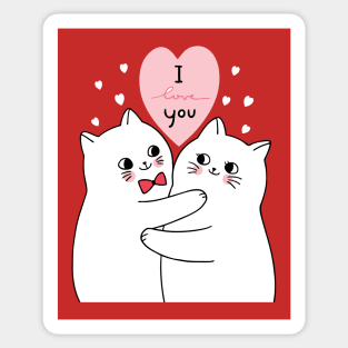 I love you cats Sticker